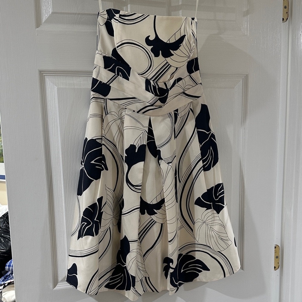 Ann Taylor Black and Cream Floral Dress
